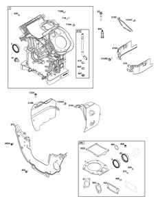 Cylinder Group Diagram and Parts List for 543477-3301-J1 400000 - 699999 Briggs and Stratton Engine
